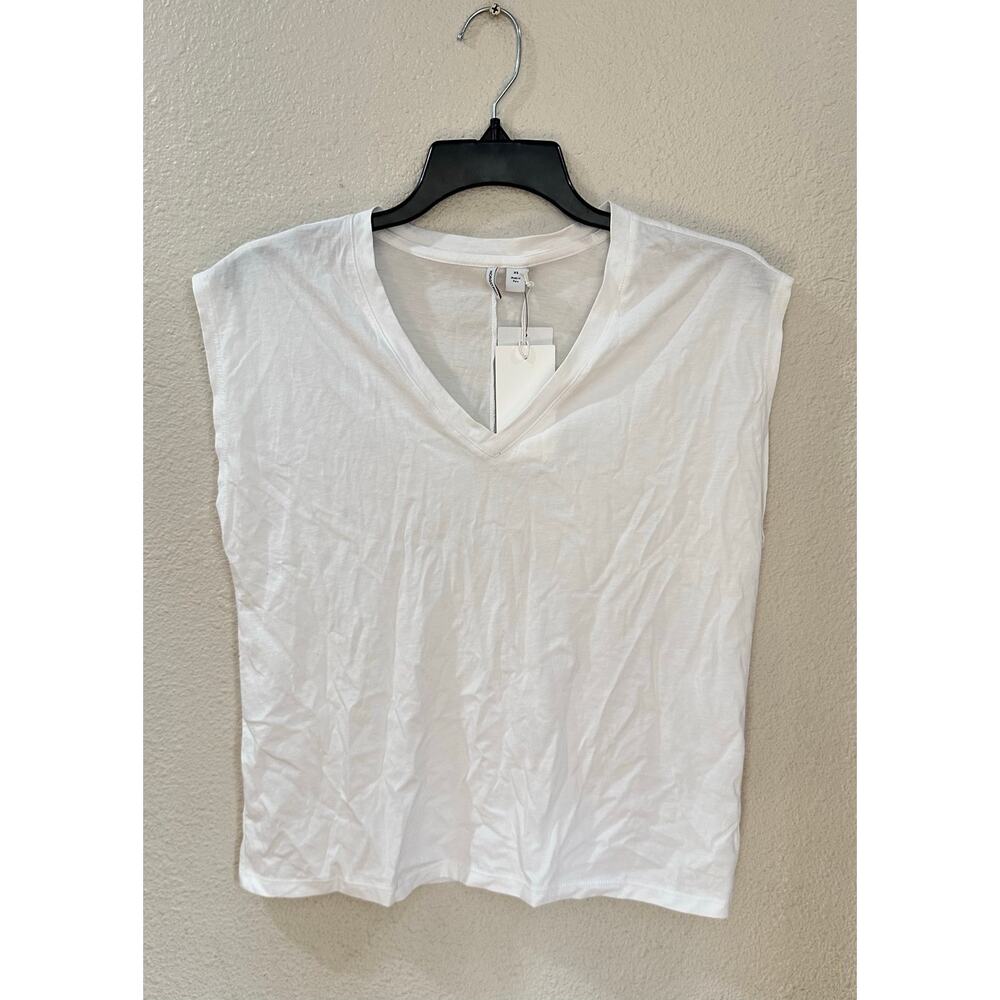 Nordstrom Pima Cotton White V-Neck Tee XS